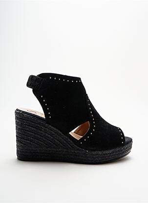 Espadrilles nubuck talon de 7 à 9cm noir KANNA femme