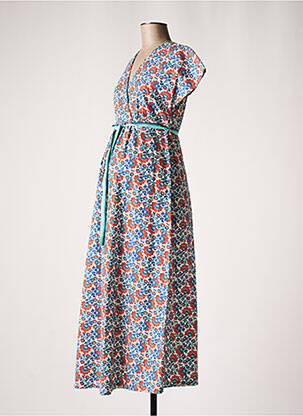 Robe maternité col v bleu BALLOON femme