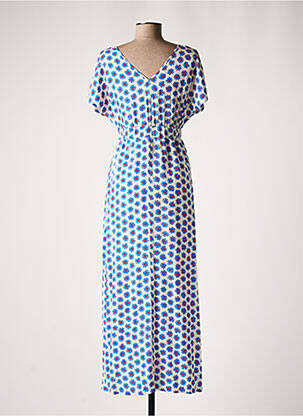 Robe maternité col v bleu POMKIN femme
