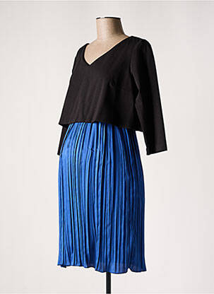Robe maternité col v bleu POMKIN femme