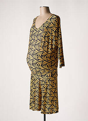 Robe maternité stretch jaune POMKIN femme