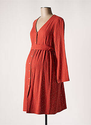 Robe maternité col v orange BALLOON femme