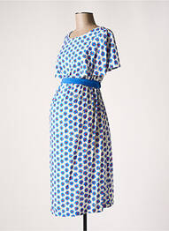 Robe maternité col rond bleu POMKIN femme