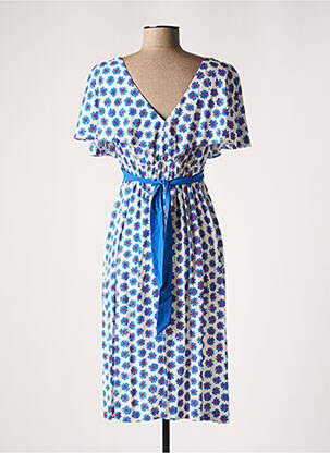 Robe maternité col rond bleu POMKIN femme
