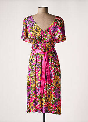 Robe maternité col rond rose POMKIN femme
