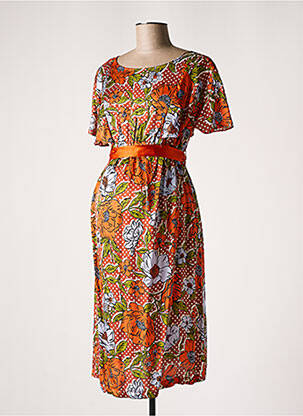 Robe maternité col rond orange POMKIN femme