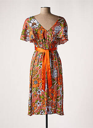 Robe maternité col rond orange POMKIN femme