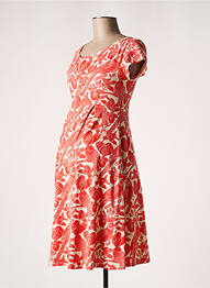 Robe maternité col rond rouge POMKIN femme