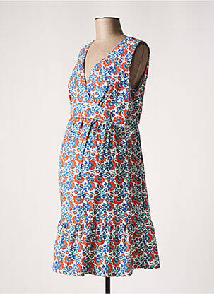 Robe maternité col v bleu BALLOON femme