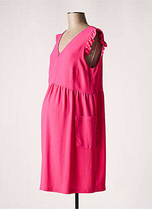 Robe maternité col v rose BALLOON femme