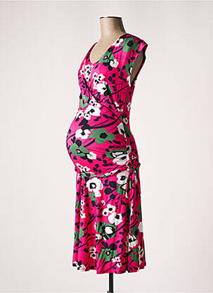 Robe maternité stretch rose POMKIN femme