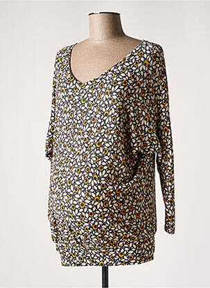 Pull maternité col v jaune POMKIN femme