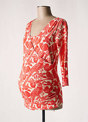 T-shirt / top maternité manches 3/4 orange POMKIN femme