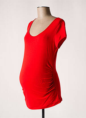 T-shirt / top maternité col rond rouge BALLOON femme
