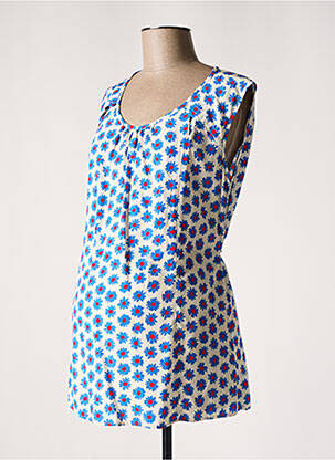 Tunique maternité tissage popeline bleu POMKIN femme