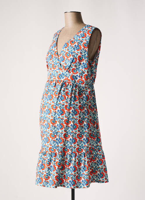 Robe maternité col v bleu BALLOON femme