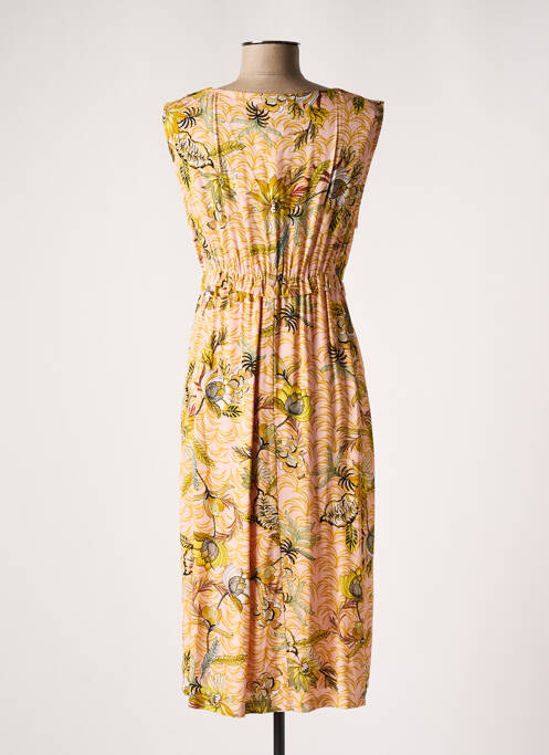Robe maternité col agrémenté par des volants rose POMKIN femme