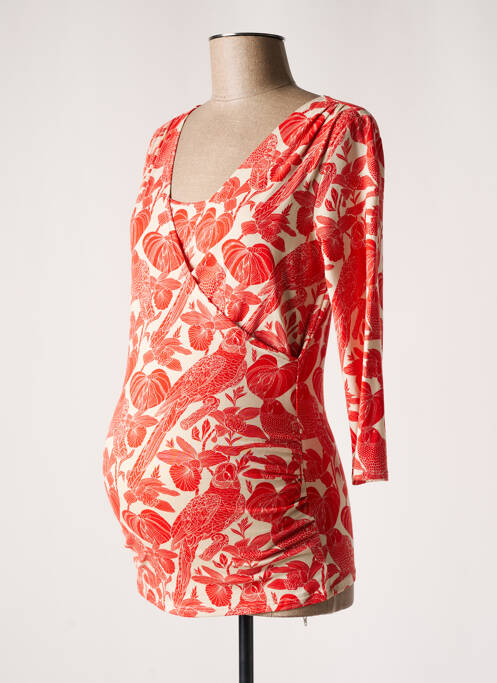 T-shirt / top maternité manches 3/4 orange POMKIN femme