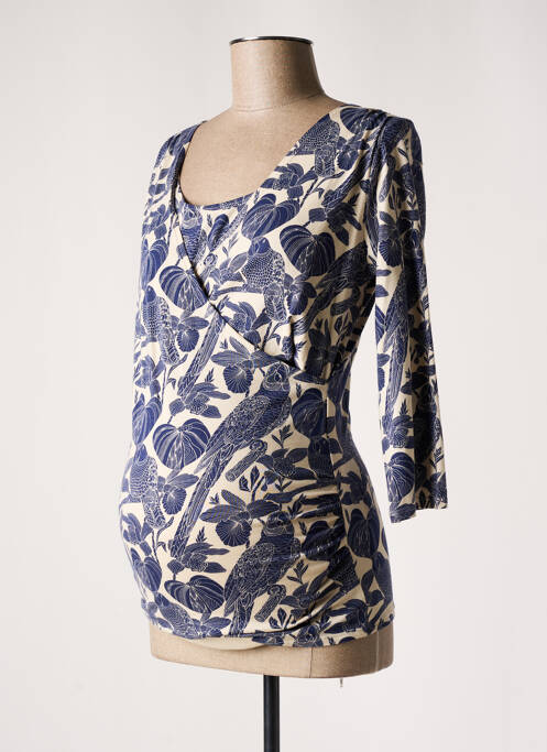 T-shirt / top maternité manches 3/4 bleu POMKIN femme