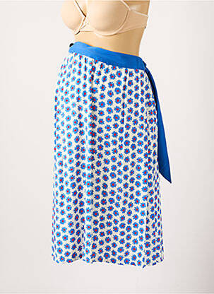 Jupe maternité tissage popeline bleu POMKIN femme