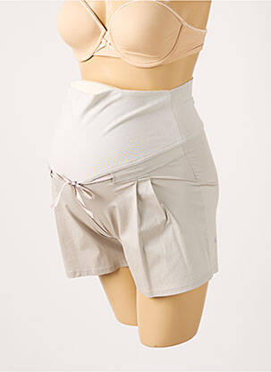 Short / bermuda maternité tissage popeline gris BALLOON femme