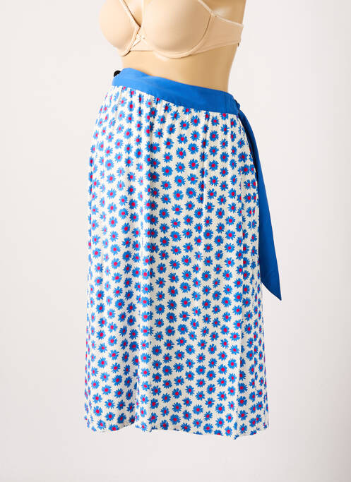 Jupe maternité imprimé fleurs bleu POMKIN femme