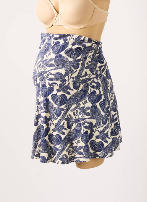 Jupe maternité imprimé fantaisie bleu POMKIN femme