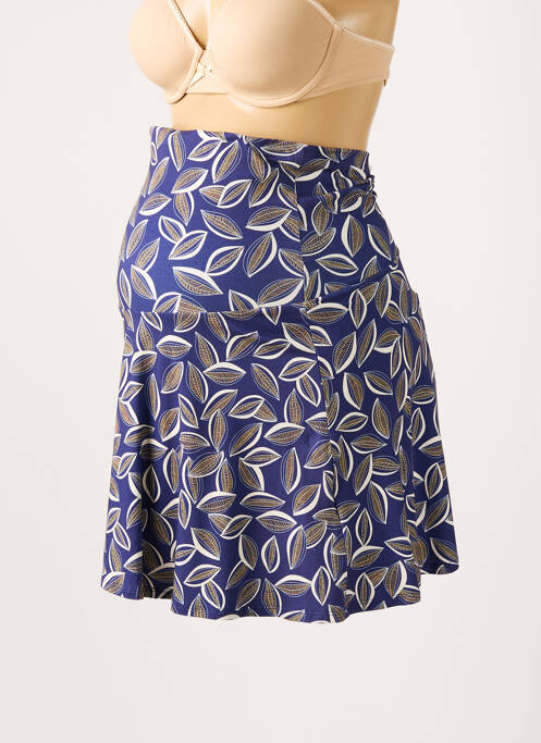 Jupe maternité imprimé fantaisie bleu POMKIN femme