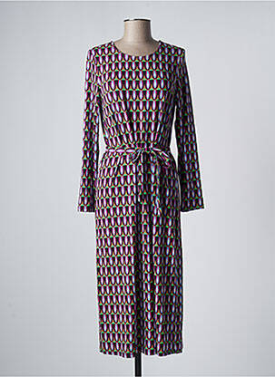 Robe mi-longue manches longues manches longues vert SURKANA femme