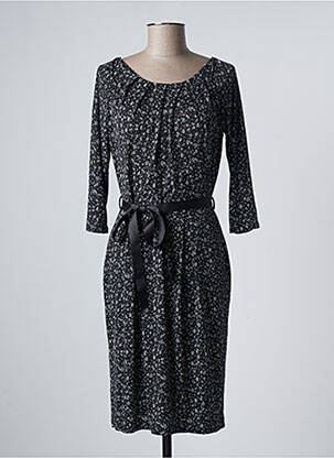 Robe mi-longue manches 3/4 manches 3/4 noir JULIE GUERLANDE femme