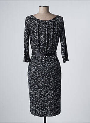 Robe mi-longue manches 3/4 manches 3/4 noir JULIE GUERLANDE femme