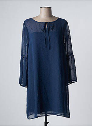 Robe courte coupe fluide manches 3/4 bleu MOLLY BRACKEN femme