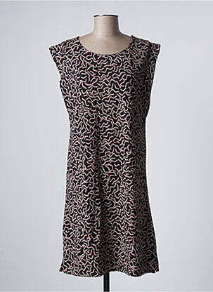 Robe mi-longue manches courtes manches courtes noir SKUNKFUNK femme