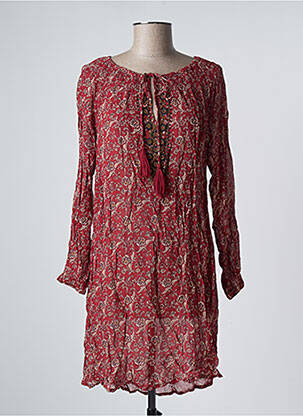 Robe courte manches longues manches longues rouge CREAM femme