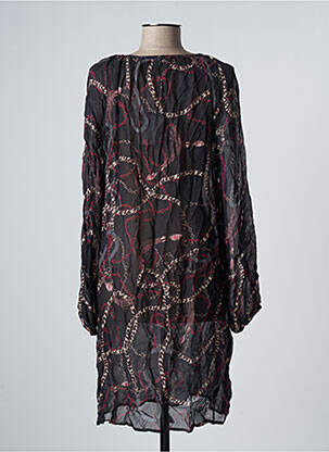 Robe mi-longue coupe fluide manches longues noir CREAM femme