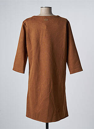 Robe mi-longue manches 3/4 manches 3/4 marron THALASSA femme