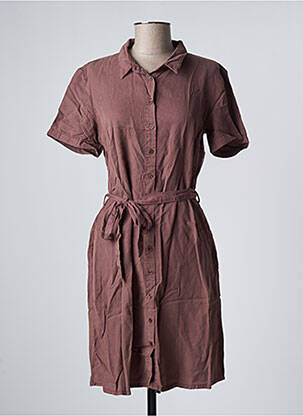 Robe mi-longue manches courtes manches courtes rouge KANOPE femme