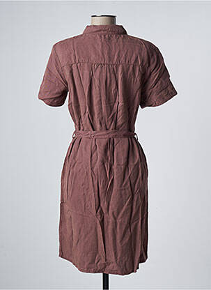 Robe mi-longue manches courtes manches courtes rouge KANOPE femme