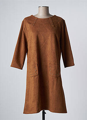Robe mi-longue marron THALASSA pour femme