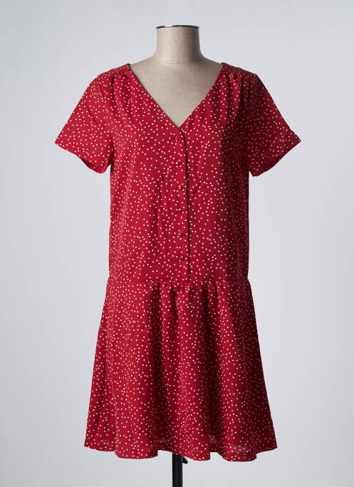 Robe courte rouge LEO & UGO pour femme