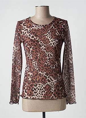 Top stretch manches longues marron CREAM femme