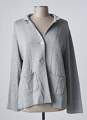 Gilet manches longues coupe cintrée gris NINATI femme