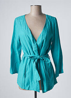 Veste casual poches bleu LILI & CAROLINE femme