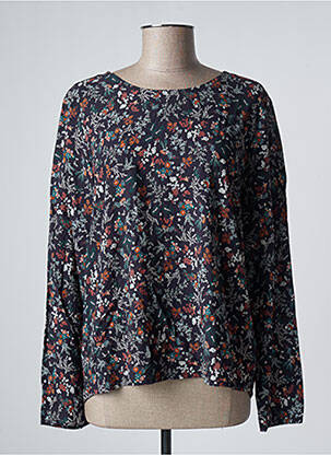 Blouse tissage popeline manches longues noir KANOPE femme