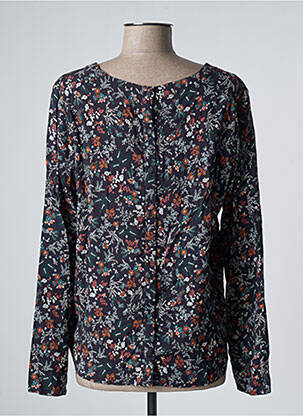 Blouse tissage popeline manches longues noir KANOPE femme