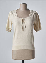 Pull resserrée sur le bas manches courtes beige CREAM femme