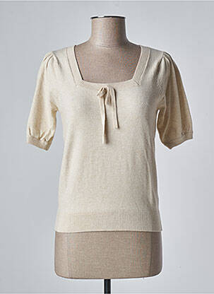 Pull resserrée sur le bas manches courtes beige CREAM femme