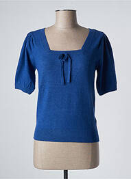 Pull resserrée sur le bas manches courtes bleu CREAM femme