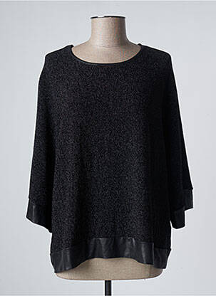 Top imprimé fantaisie manches longues noir QUINZE HEURES TRENTE femme
