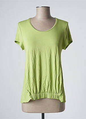 Top tissage jersey manches courtes vert SEE THE MOON femme